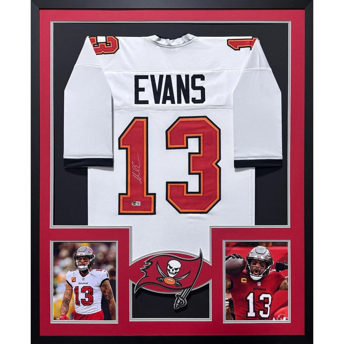 Mike Evans Autographed Signed Framed White Buccaneers Jersey BECKETT
