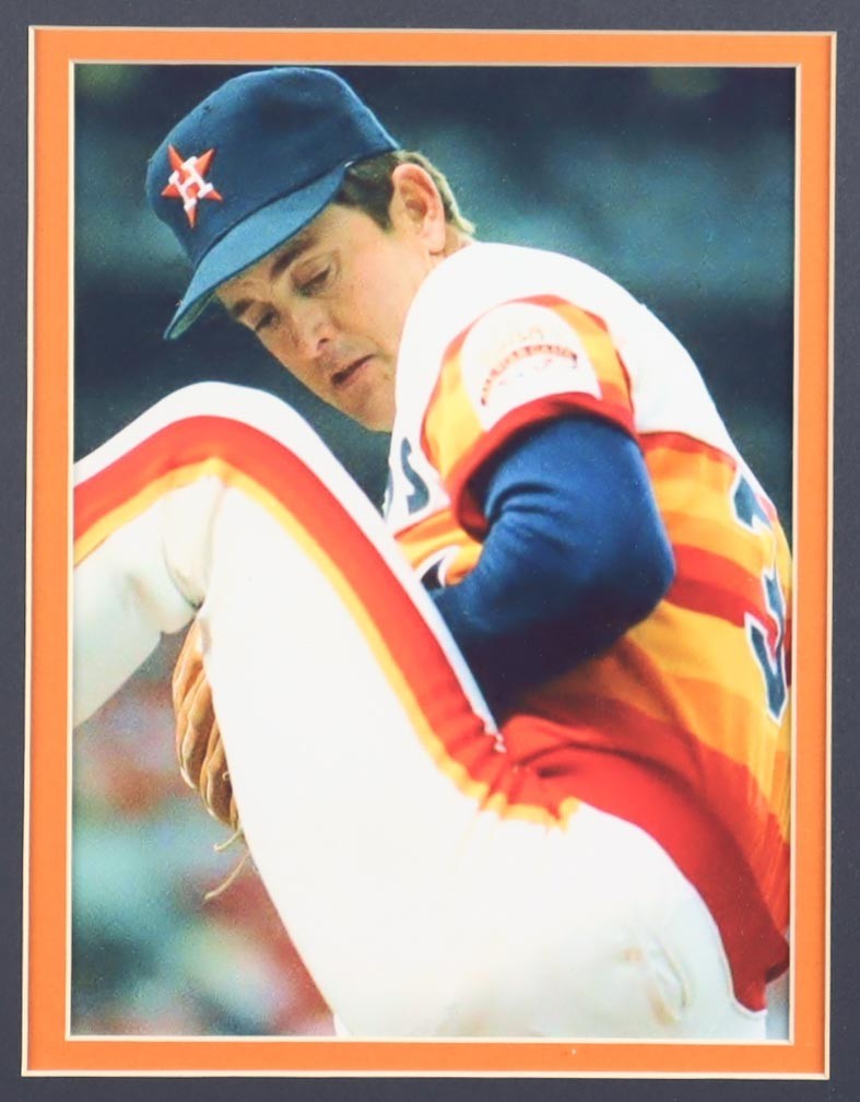 Nolan Ryan Signed Framed Jersey with Hall of Fame Pin & Patch 3xInscribed (PSA)