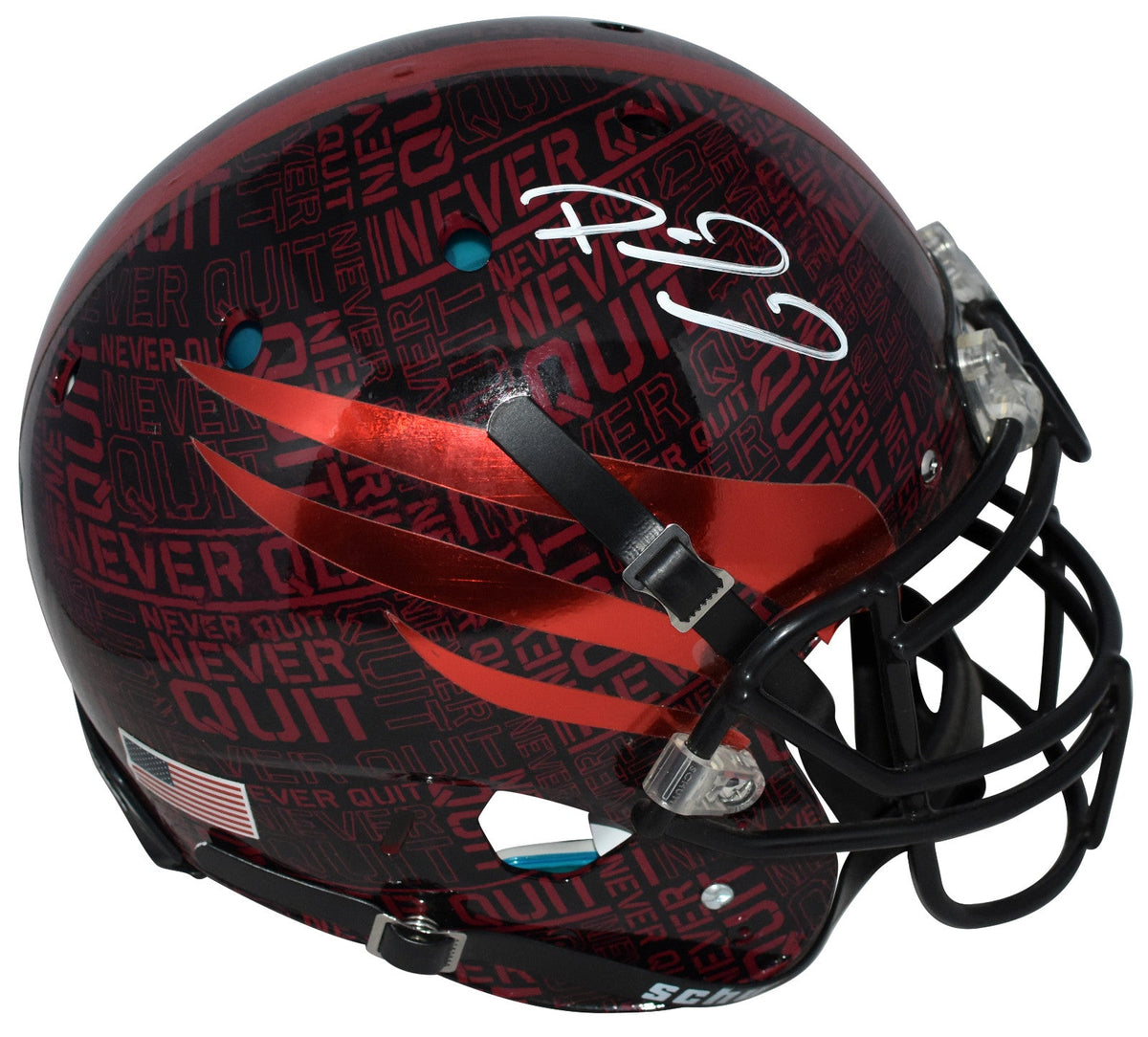 PATRICK MAHOMES SIGNED TEXAS TECH RED RAIDERS NEVER QUIT AUTHENTIC HELMET BAS