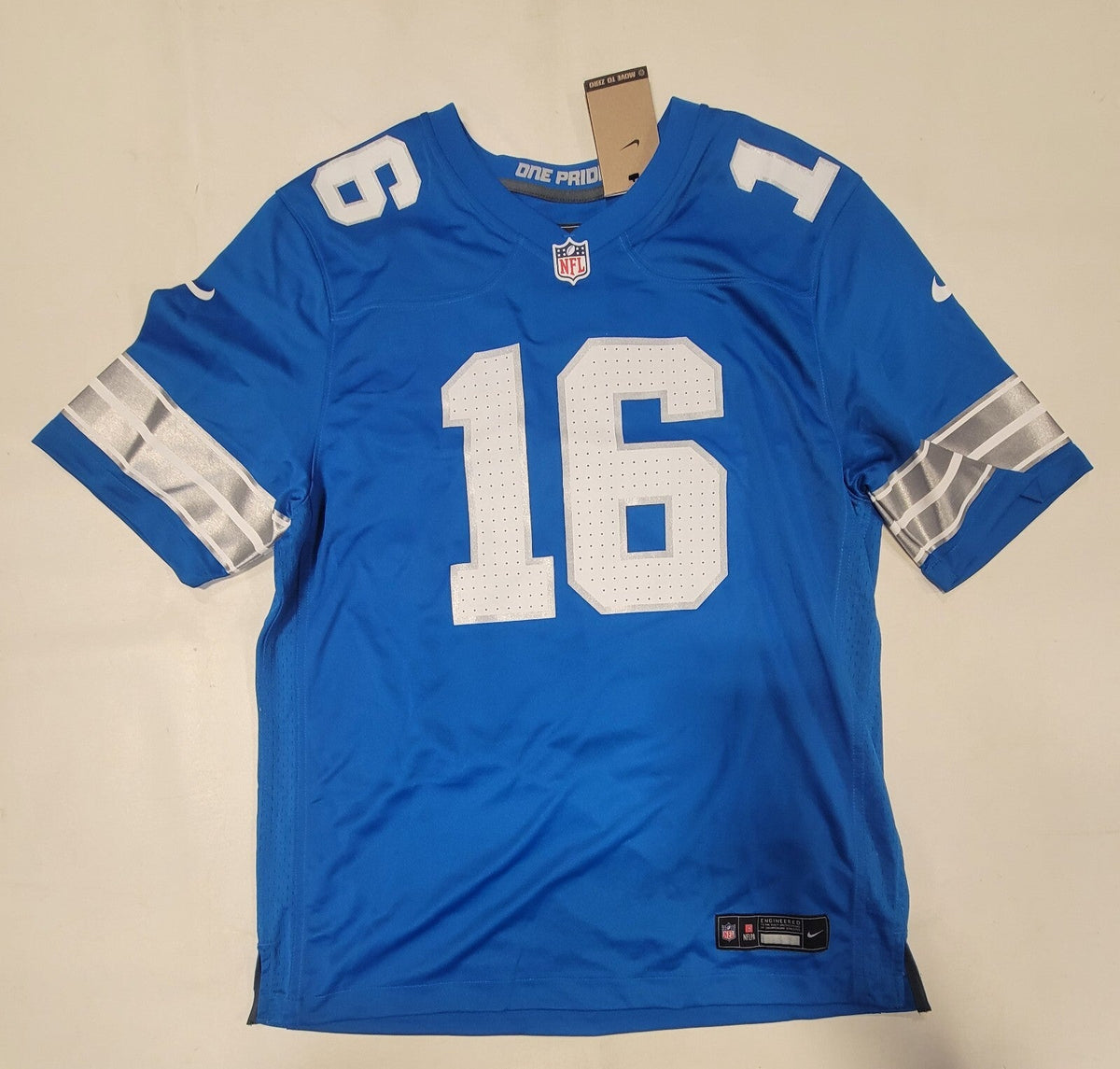 JARED GOFF SIGNED DETROIT LIONS NIKE AUTHENTIC SCREENPRINT JERSEY FANATICS QR