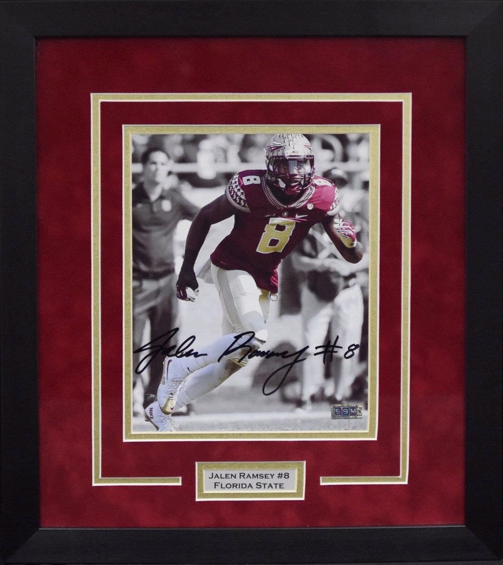 JALEN RAMSEY SIGNED FLORIDA STATE SEMINOLES 8x10 FRAMED PHOTO COA
