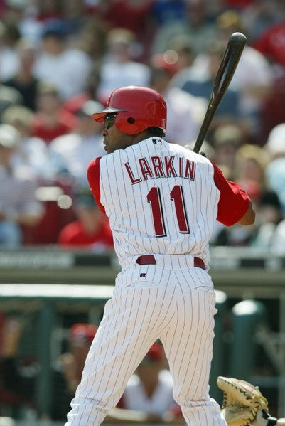 Barry Larkin Signed Cincinnati Reds City Connect Custom White Jersey (Beckett)