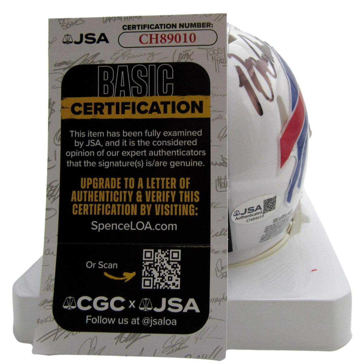 Bruce Smith HOF Signed/Autographed Bills Speed Mini Helmet JSA 200209