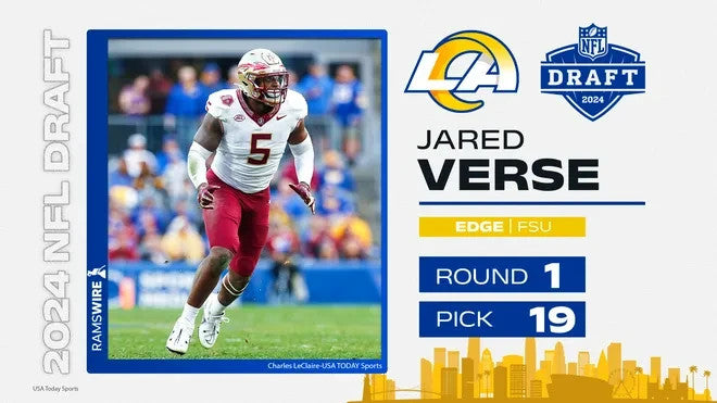 Jared Verse Signed Florida State Seminoles Mini Helmet (Beckett) L. A. Rams L.B.