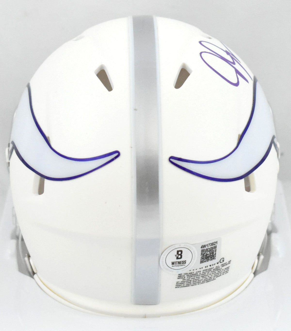Justin Jefferson Autographed Vikings Alt 24 Speed Mini Helmet - Beckett W Holo