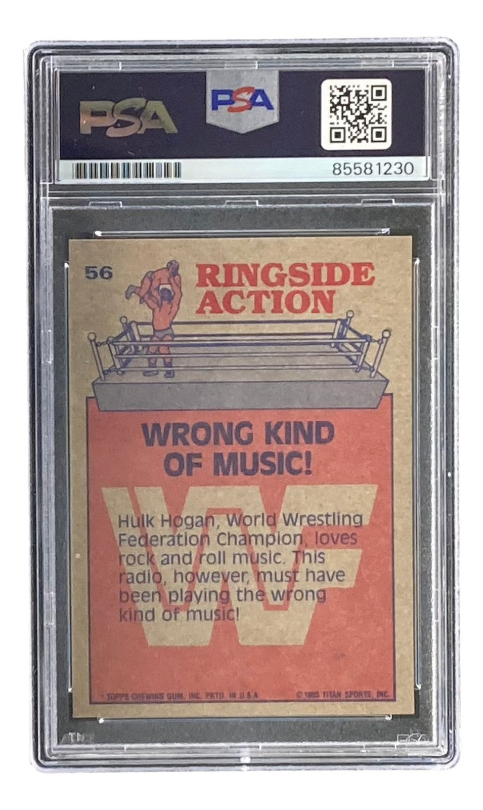 Hulk Hogan Signed 1985 Topps #56 WWF WWE Rookie Card PSA