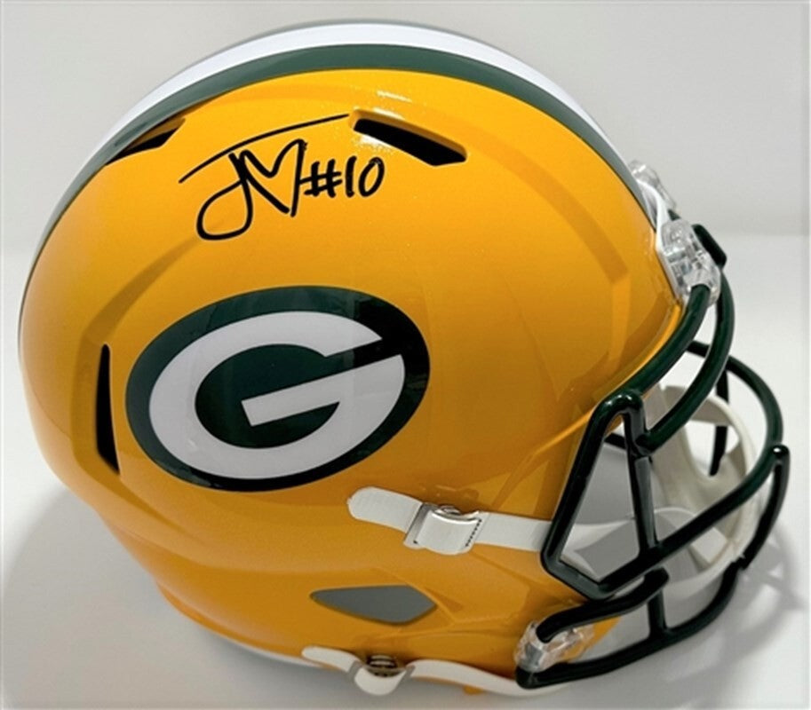 Packers Quarterback JORDAN LOVE Signed Full Size Replica Speed Helmet AUTO - JSA