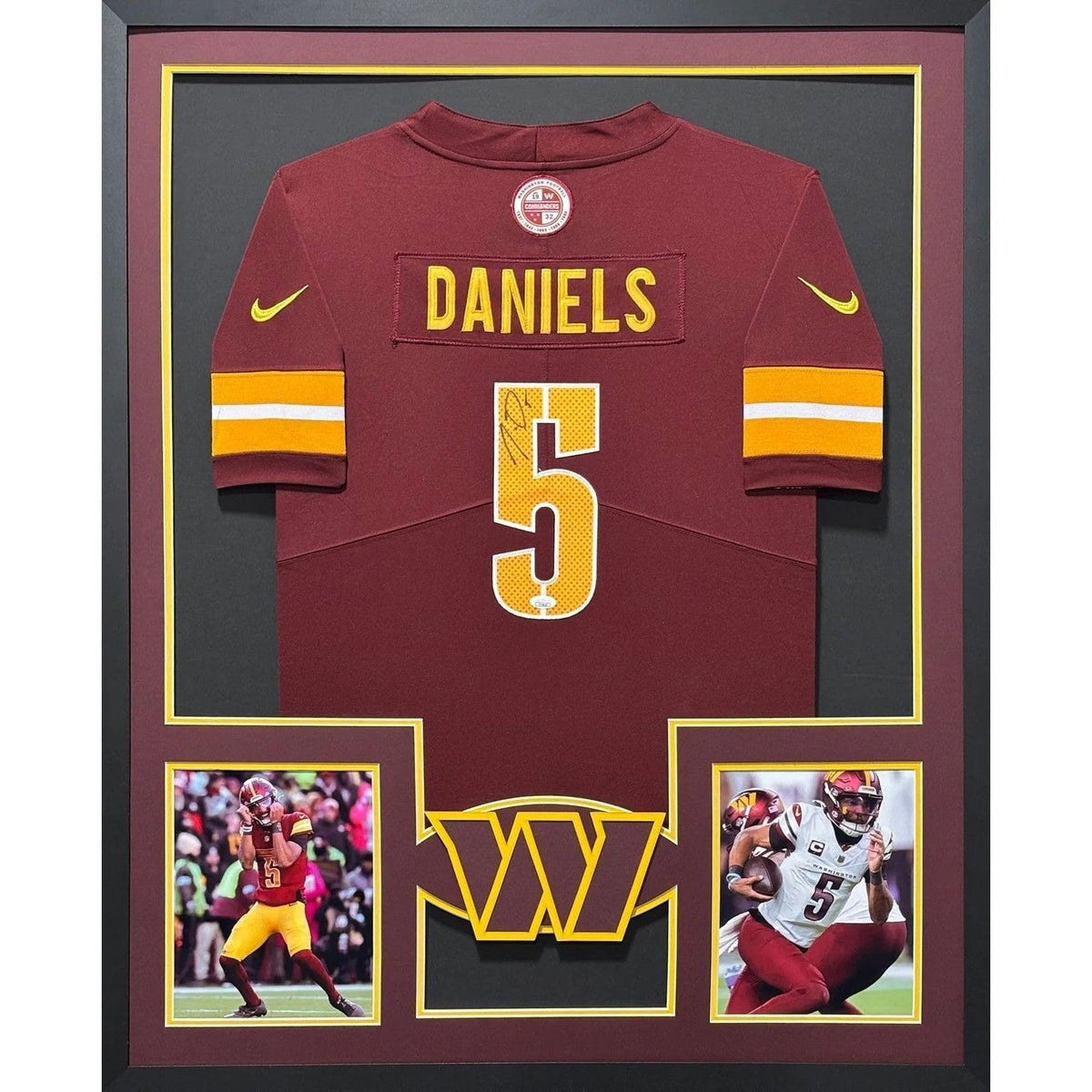 Jayden Daniels Autographed Signed Framed Washington Commanders Jersey JSA