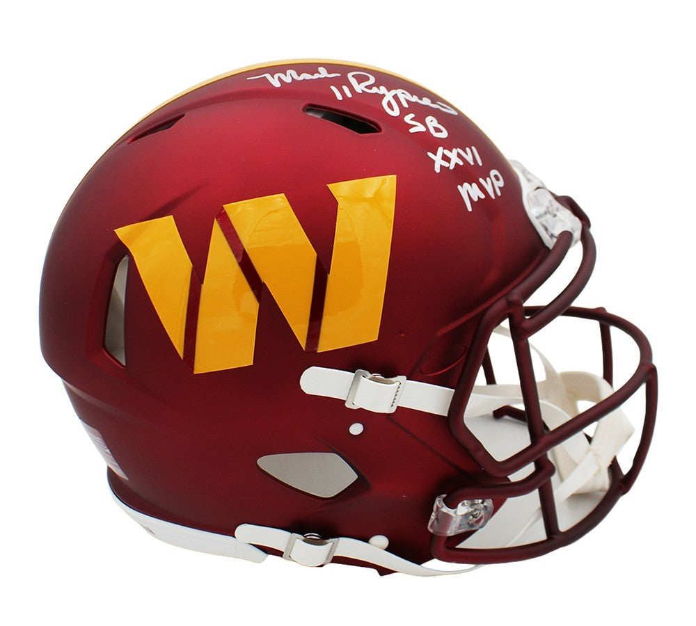 Mark Rypien Signed Washington Commanders Speed Auth 2024 Helmet + Inscription