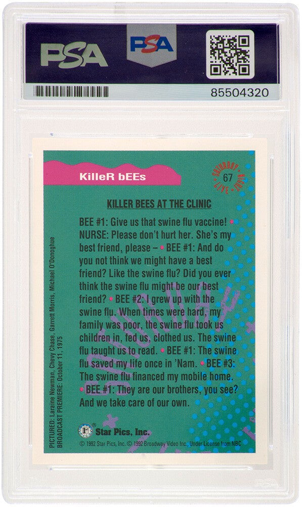 Chevy Chase Signed 1992 Star Pics SNL 'Killer Bees' Trading Card #67 - (PSA/DNA)