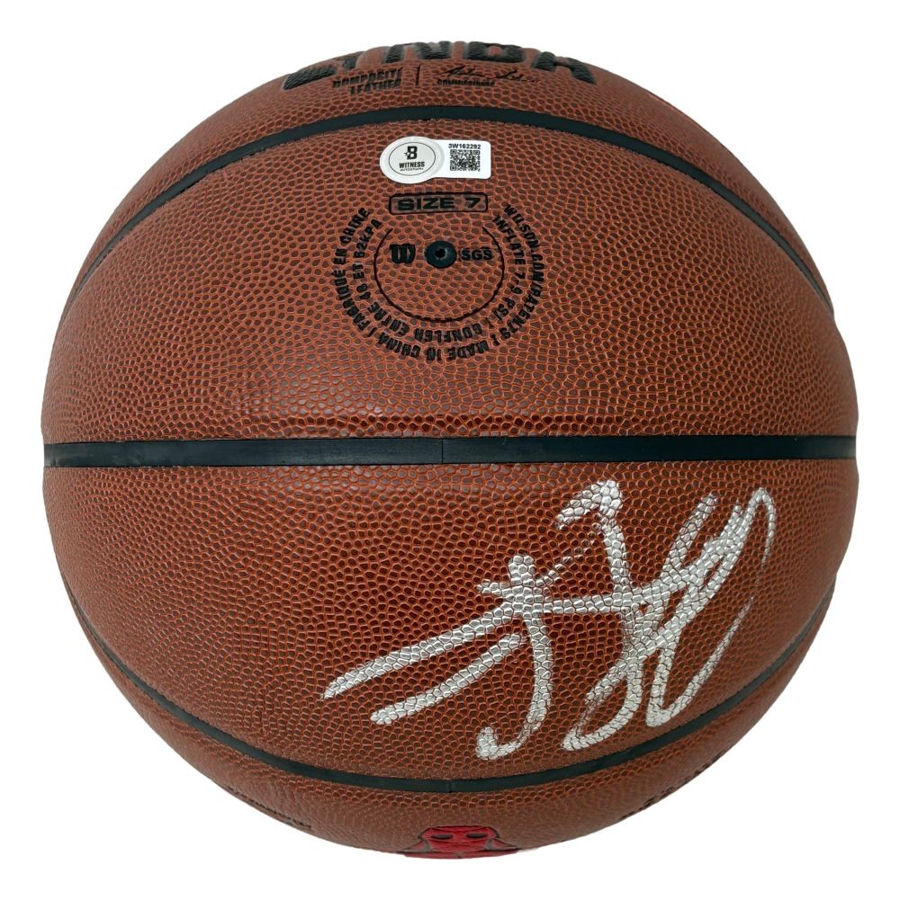 Dennis Rodman Signed Chicago Bulls NBA Wilson Logo Basketball BAS w/ Case