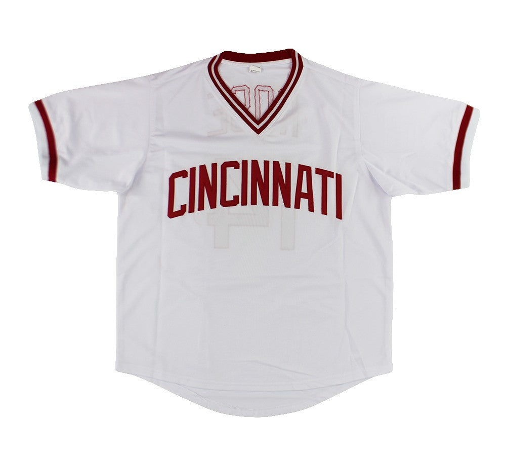 Pete Rose Signed Cincinnati Custom White Jersey