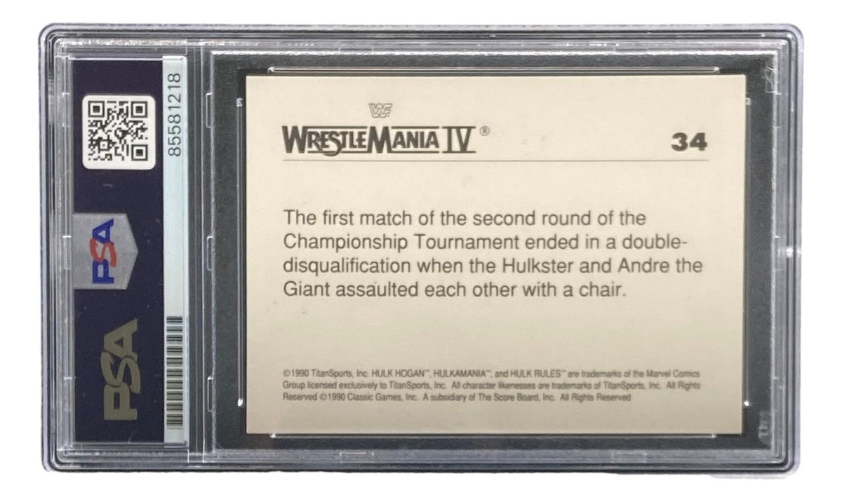 Hulk Hogan Signed 1990 Classic WWF Wrestlemania #34 Trading Card PSA