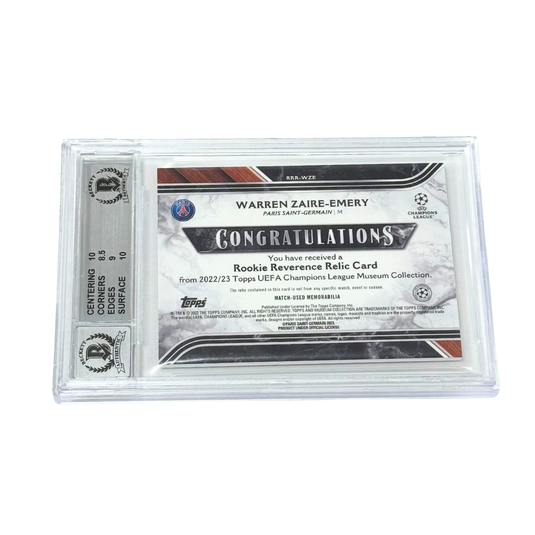 Warren Zaire-Emery Signed 2022 Topps Museum UCL Rookie Relics /199 - BGS 9