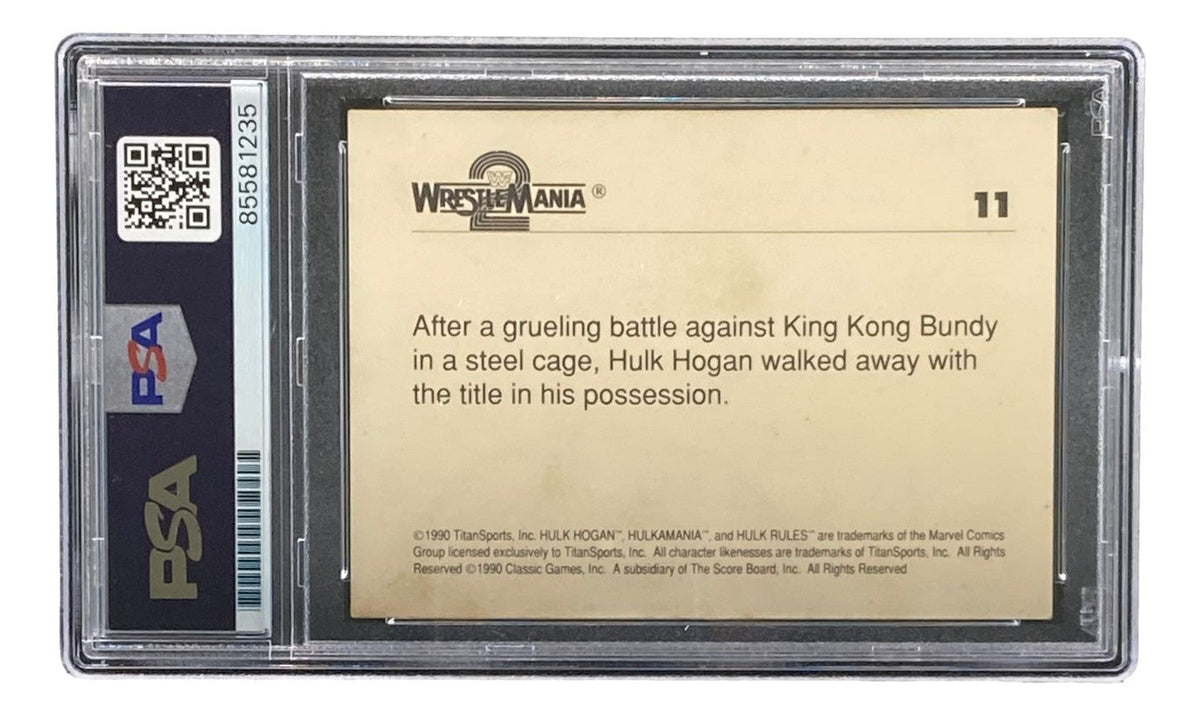 Hulk Hogan Signed 1990 Classic WWF Wrestlemania #11 Trading Card PSA