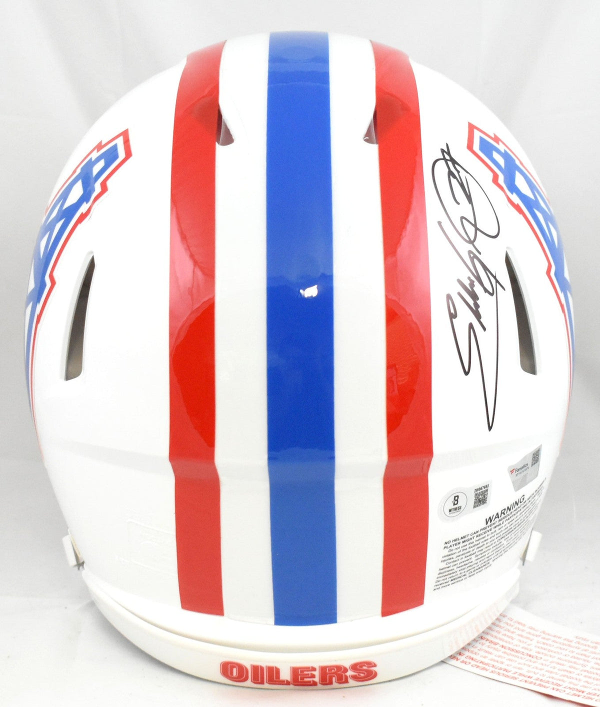 Eddie George Earl Campbell Signed Oilers F/S Speed Authentic Helmet- Fanatics BA