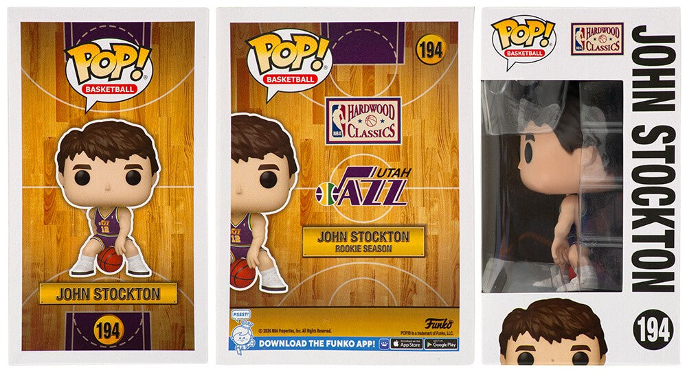 John Stockton Signed Utah Jazz NBA Funko Pop Doll #194 - (SCHWARTZ SPORTS COA)