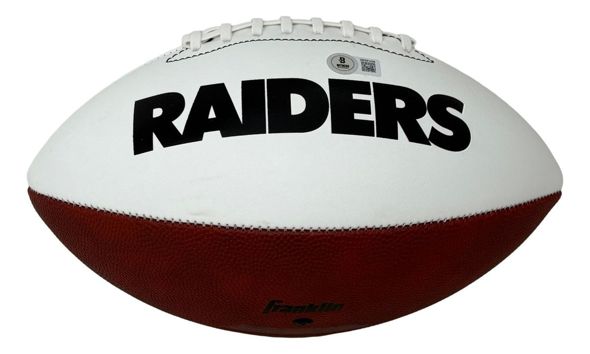 Bo Jackson Signed Oakland Raiders Logo Football BAS ITP w/ Case