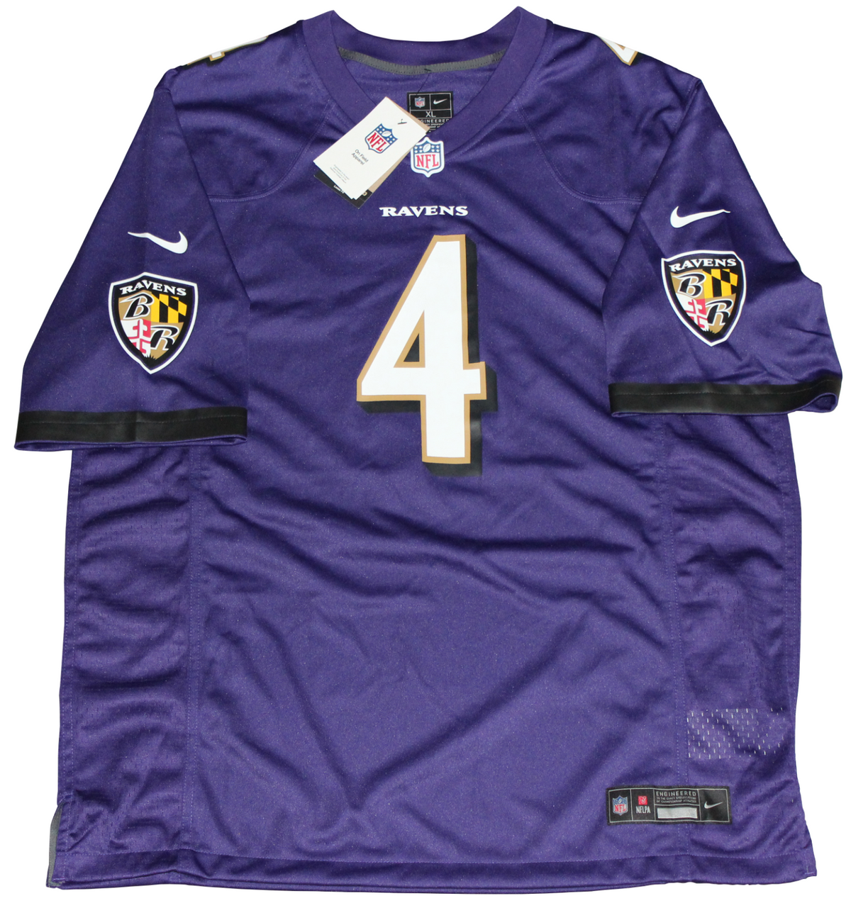 ZAY FLOWERS AUTOGRAPHED BALTIMORE RAVENS #4 PURPLE NIKE JERSEY BECKETT