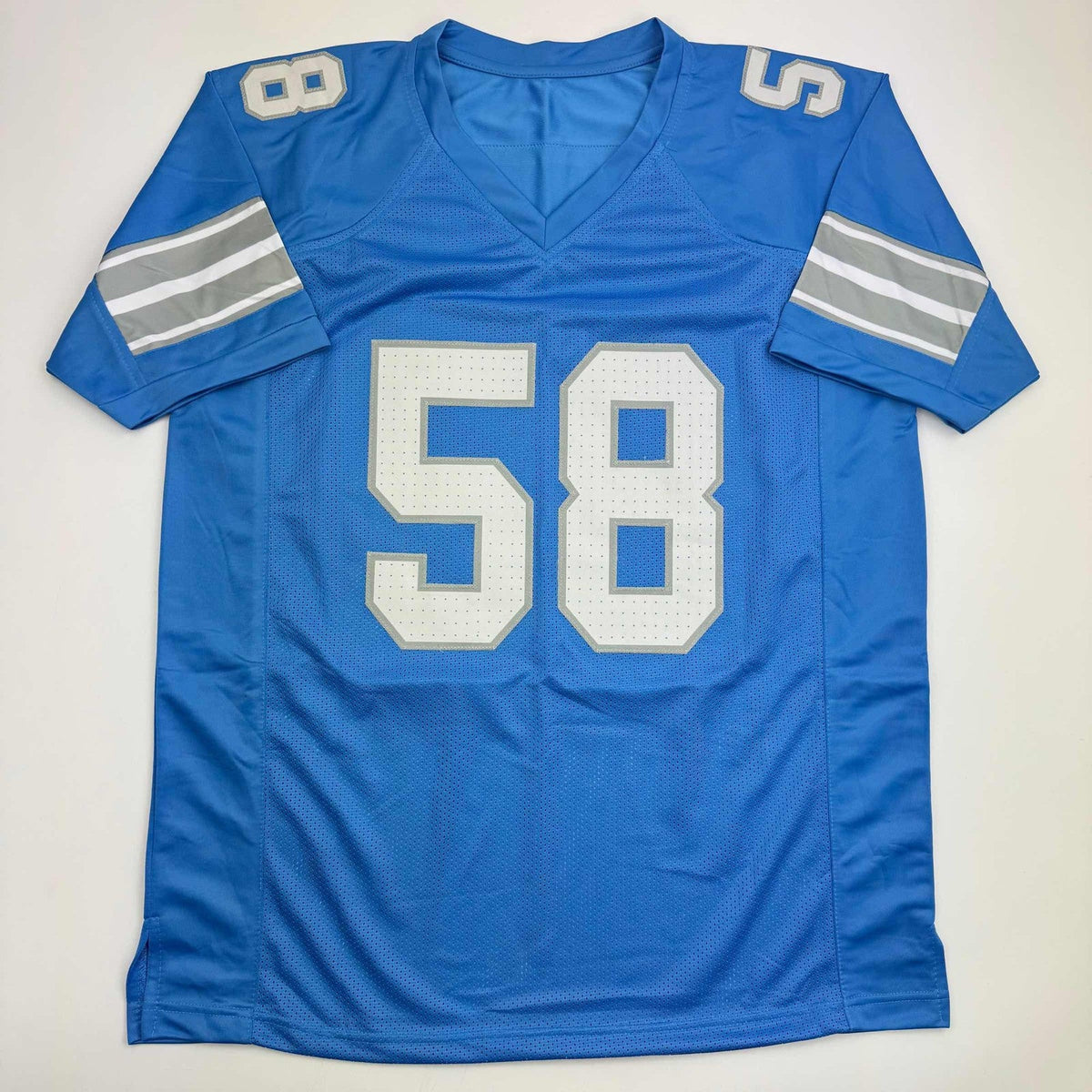 Autographed/Signed Penei Sewell Detroit Blue Current Jersey Beckett BAS COA