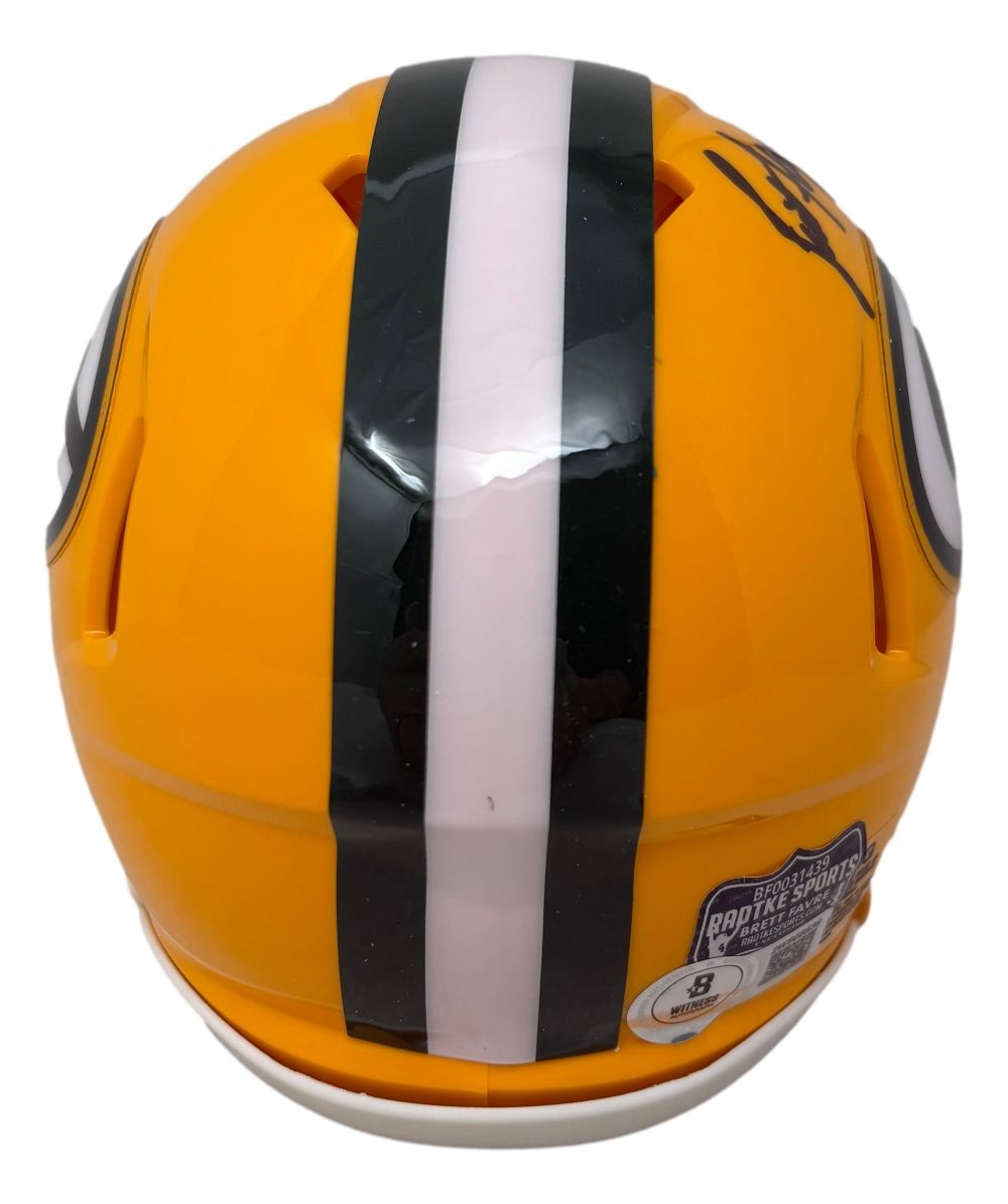 Brett Favre Signed Green Bay Packers Mini Speed Helmet BAS+Radke