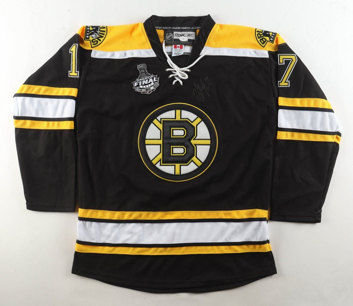 Milan Lucic Signed Boston Bruins Reebok Authentic Jersey (JSA) 2011 Cup Champion