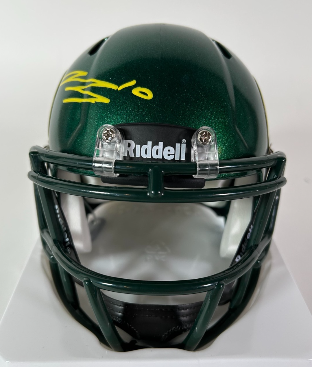 Bo Nix Autographed Dark Green Oregon Ducks Riddell Mini Helmet - Beckett COA