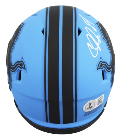 Lions Calvin Johnson Signed Rave Speed Mini Helmet W/ Case BAS Witnessed