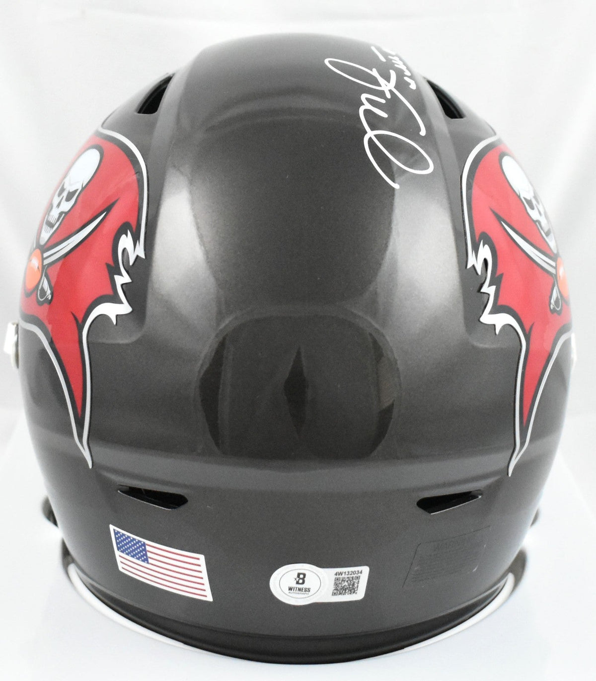 Mike Alstott Autographed Buccaneers Mid-Size SpeedFlex Helmet - Beckett W Holo