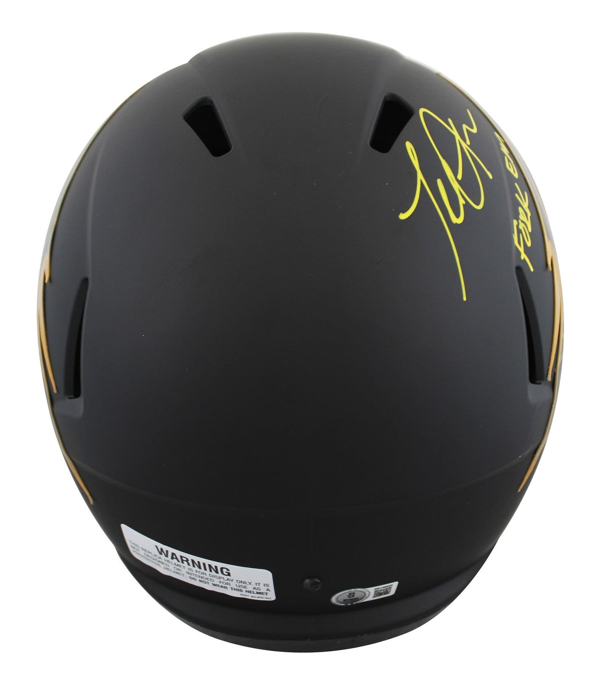 ASU Terrell Suggs "Fork Em" Signed Black F/S Speed Rep Helmet W/ Case BAS Wit