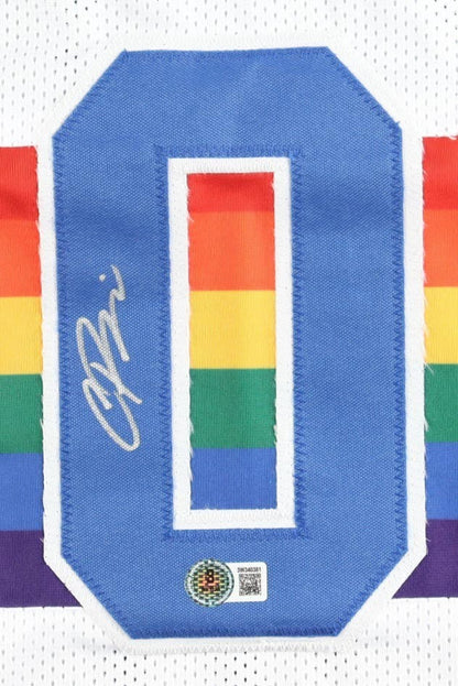 Christian Braun Signed Denver Nuggets Throwback Jersey (Beckett) 2023 NBA Champs
