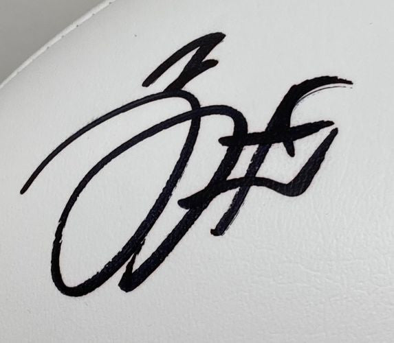 Jalen Hurts Signed Eagles Logo Football Fanatics w/ Super Bowl 59 Case
