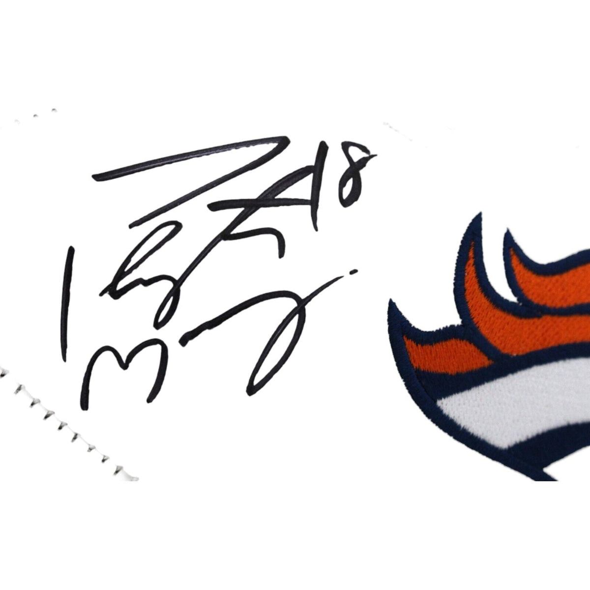 Peyton Manning Autographed Denver Broncos Logo Football Beckett 44010
