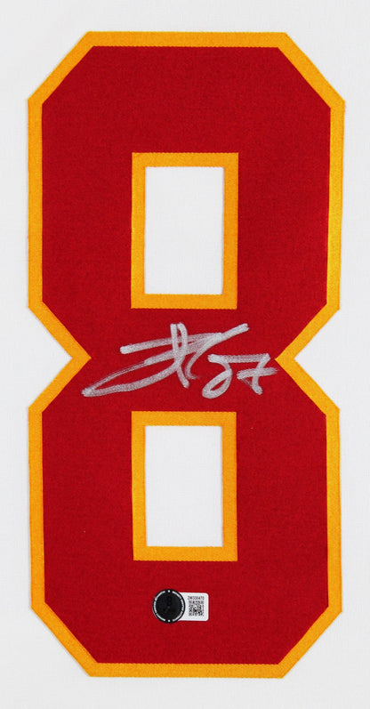 Chiefs Travis Kelce Signed White Nike Limited Framed Jersey BAS Witnessed