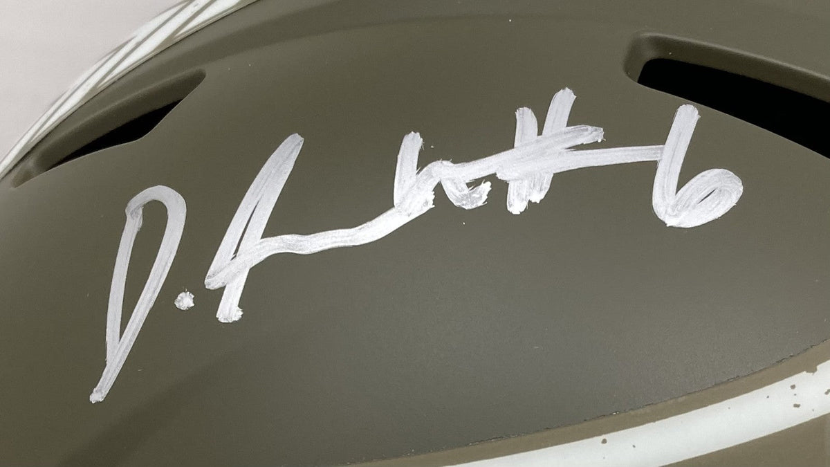 Devonta Smith Signed Eagles FS Salute To Service Speed Replica Helmet Fanatics