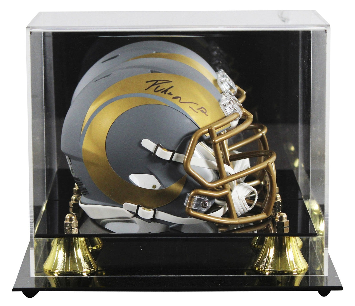Rams Puka Nacua Authentic Signed Slate Speed Mini Helmet W/ Case Fanatics