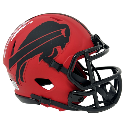 Josh Allen Buffalo Bills Signed Riddell Rave Mini Helmet BAS Beckett