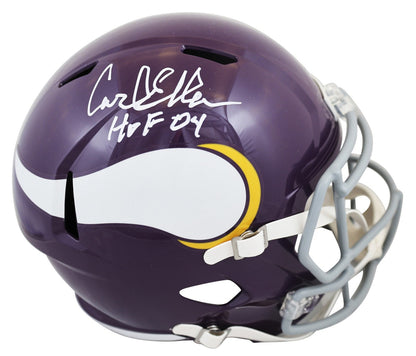 Vikings Carl Eller "HOF 2004" Signed 1961-79 TB F/S Speed Rep Helmet W/ Case BAS