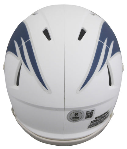 Patriots Randy Moss Signed 2025 On-Field Alt Speed Mini Helmet BAS Witnessed