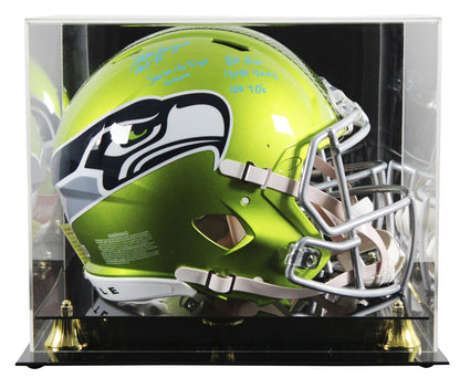 Steve Largent "5x Insc" Signed Flash F/S Speed Proline Helmet W/ Case BAS Wit