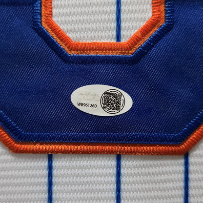 FRAMED NEW YORK METS EDWIN DIAZ AUTOGRAPHED SIGNED INSCRIBED JERSEY JSA COA