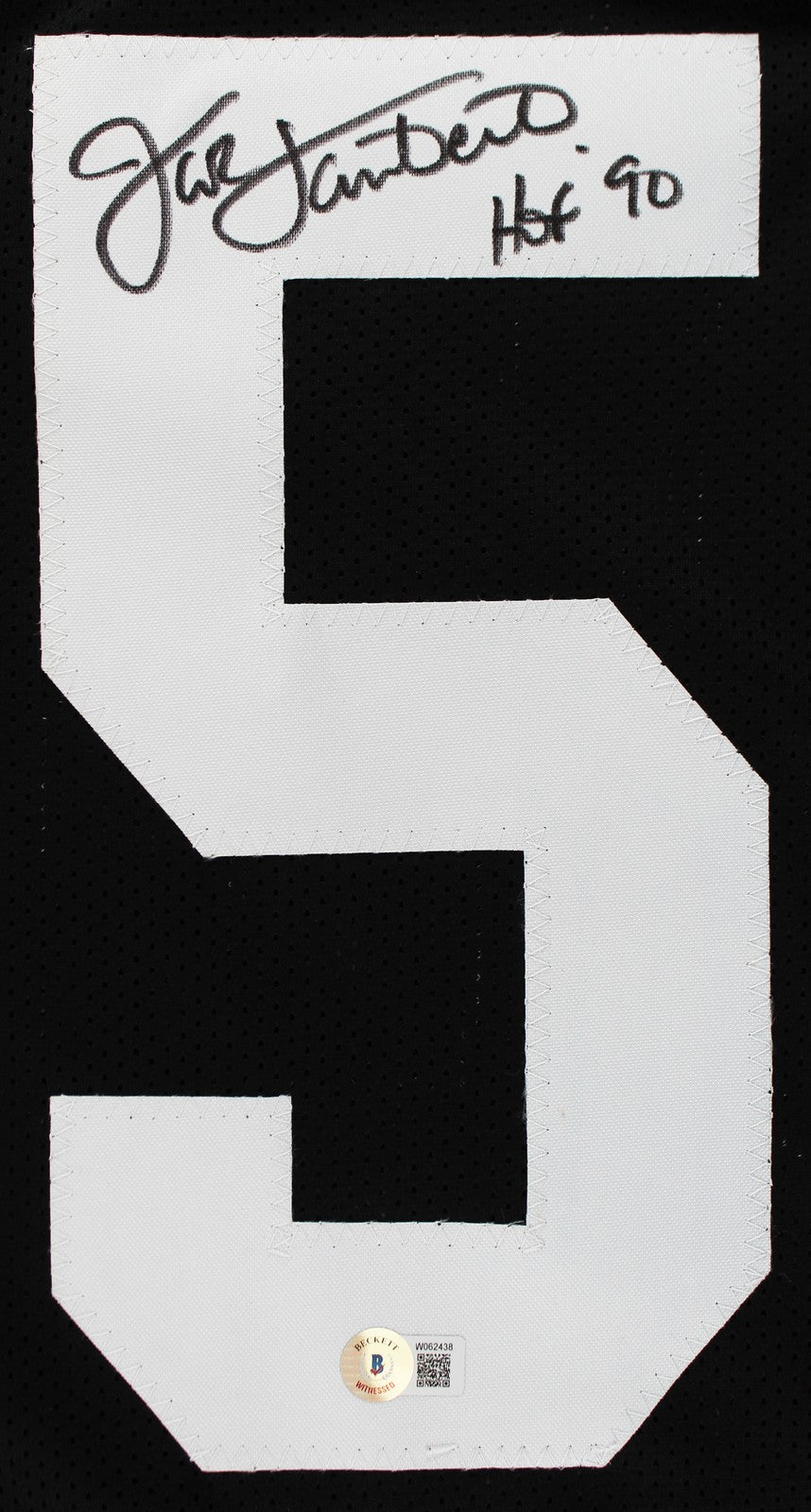 Jack Lambert "HOF 90" Authentic Signed Black Pro Style Framed Jersey BAS Witness