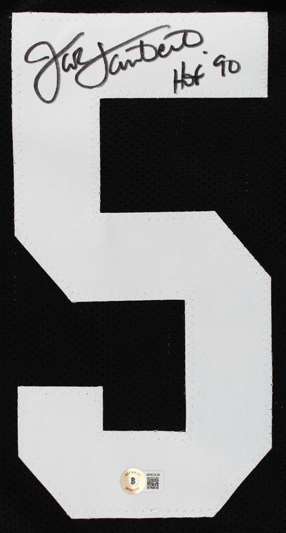 Jack Lambert "HOF 90" Authentic Signed Black Pro Style Framed Jersey BAS Witness