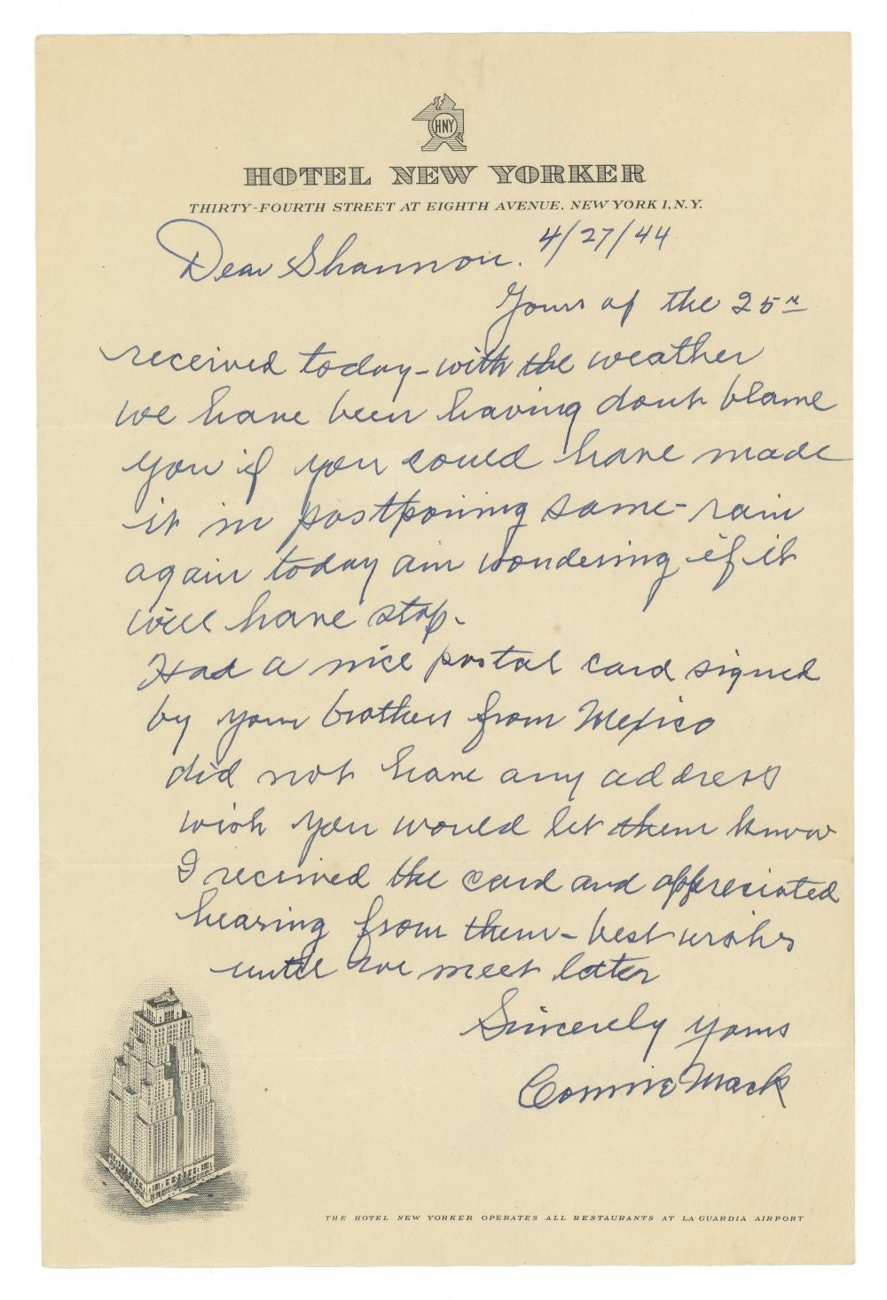 Connie Mack Philadelphia Athletics Signed Hand Written Letter JSA LOA