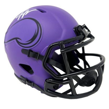 Justin Jefferson Minnesota Vikings Signed Riddell Rave Mini Helmet BAS
