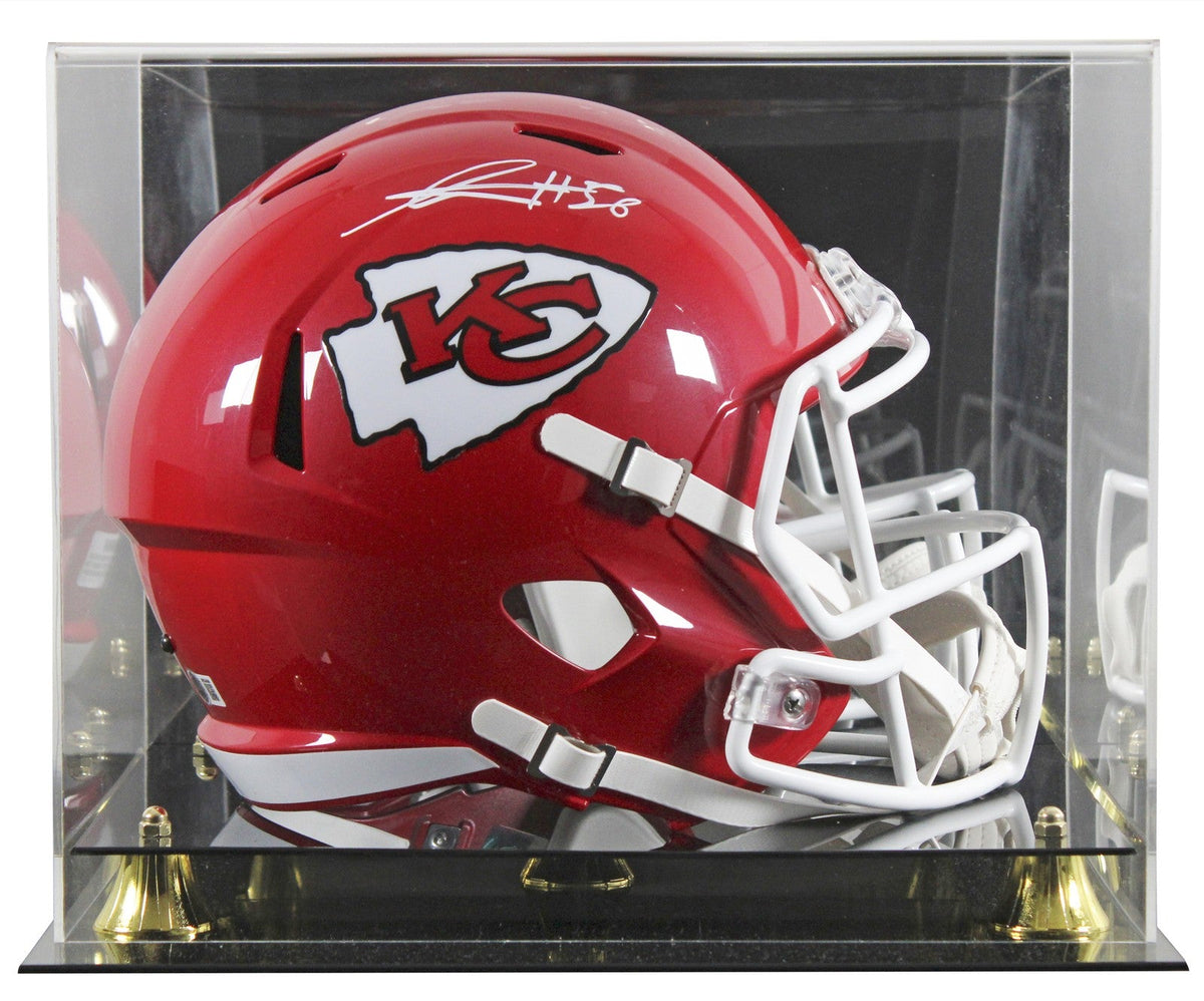 Chiefs George Karlaftis Signed Full Size Speed Rep Helmet W/ Case BAS Witnessed
