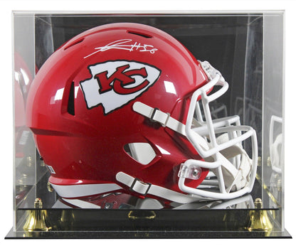Chiefs George Karlaftis Signed Full Size Speed Rep Helmet W/ Case BAS Witnessed