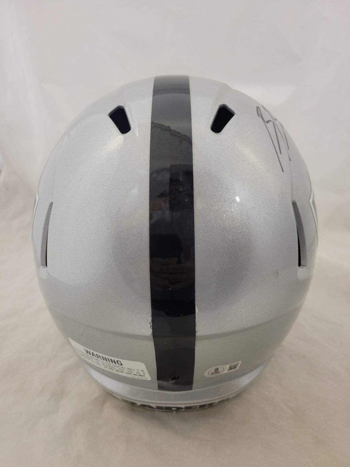 BROCK BOWERS SIGNED LAS VEGAS RAIDERS SPEED REPLICA AUTHENTIC HELMET BECKETT QR