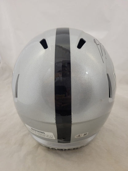 BROCK BOWERS SIGNED LAS VEGAS RAIDERS SPEED REPLICA AUTHENTIC HELMET BECKETT QR
