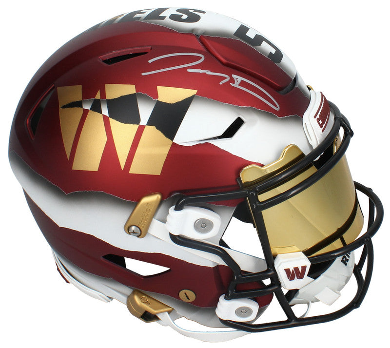 Jayden Daniels Autographed Custom Ripped Commanders Speedflex Helmet Fanatics